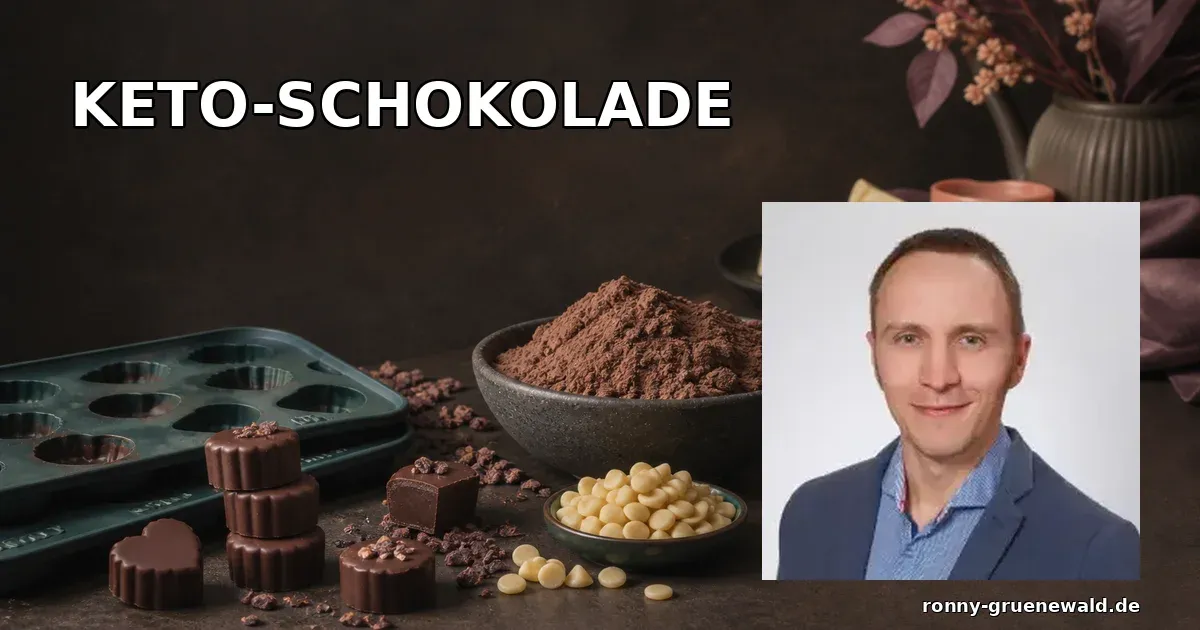 Titelbild: Ronny neben stilisierter veganer ketogener Schokolade im Catppuccin-Stil